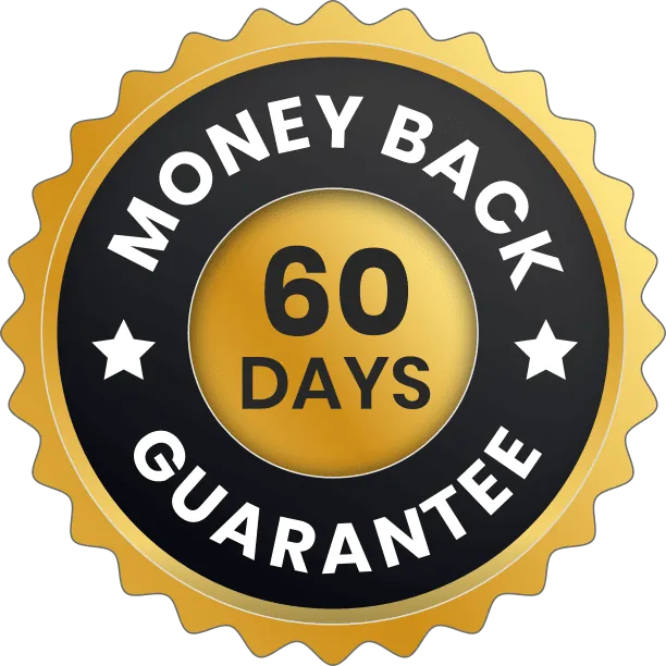 60-day money back guarantee seal